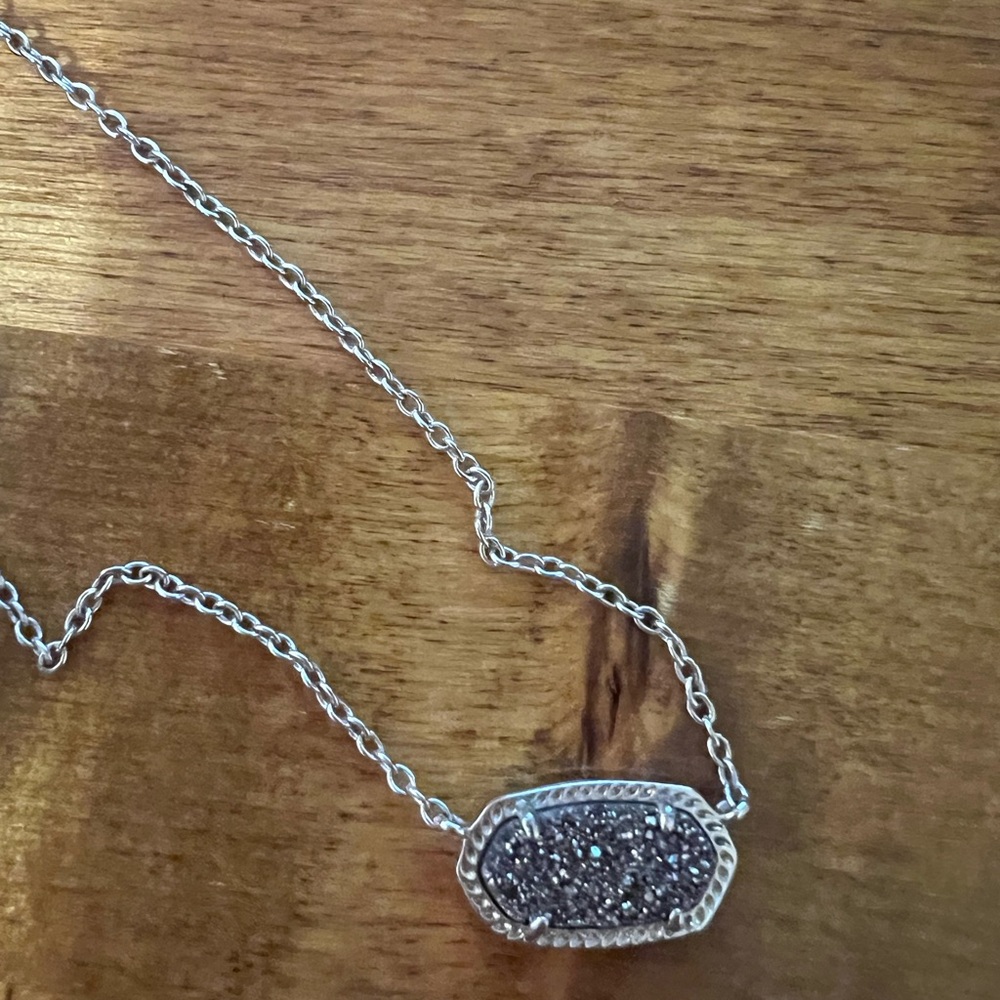 Kendra Scott Silver and Black Pendant Necklace - Picture 4 of 6